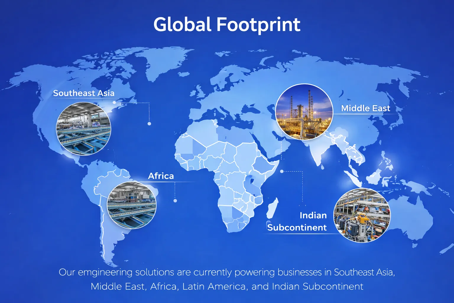 Krupashindu Global Export Destinations Map for Water Plants